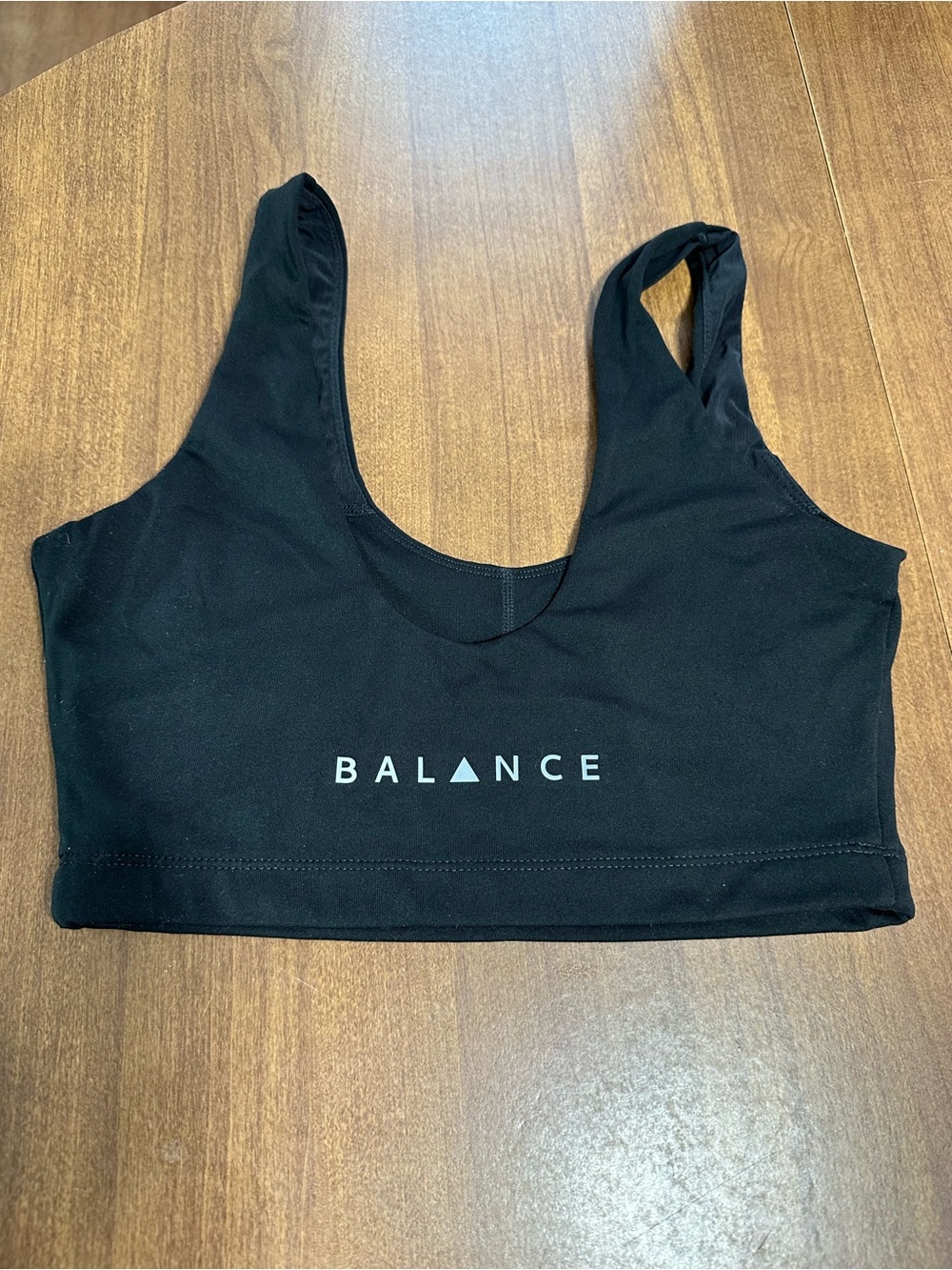Balance Athletica Black Logo Scoop Sports Bra